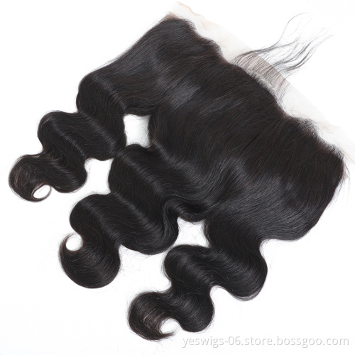 Cheap Price Swiss Lace Frontal 13x4 With Baby Hair Pre Plucked Body Wave Cuticle Aligned Brazilian Virgin Hair Closure Frontal